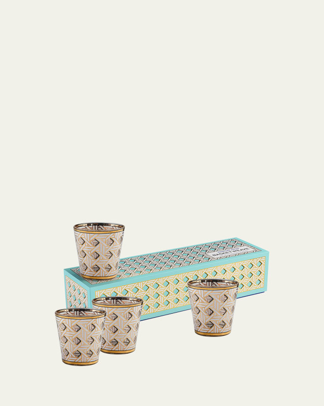 Basketweave Glassware, Set Of 4